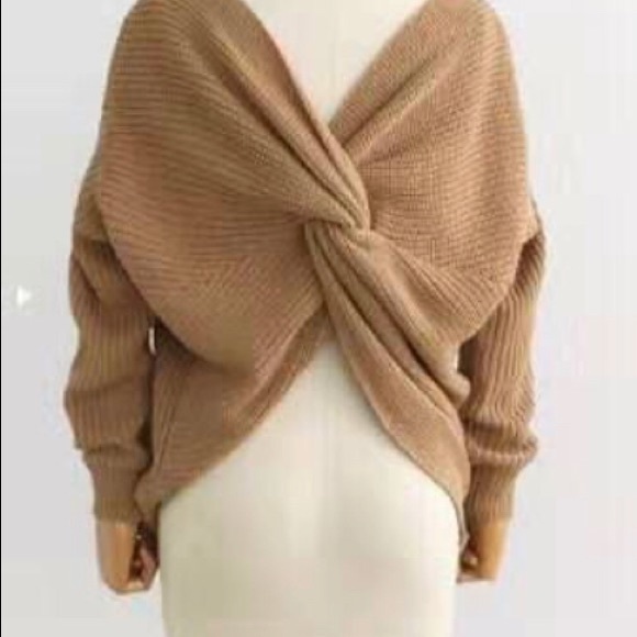 NWOT Double-sided Khaki Sweater - Picture 3 of 4